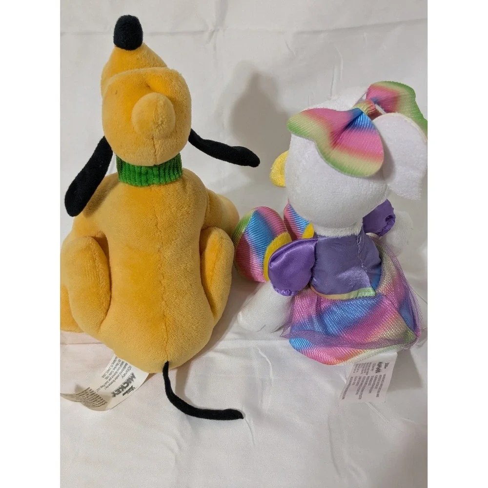 Disney Pluto and Daisy Duck Plush Bundle Unicorn Rainbow Outfit Stuffed Animal